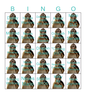 Nintendo Direct 12.09.25 Bingo Card