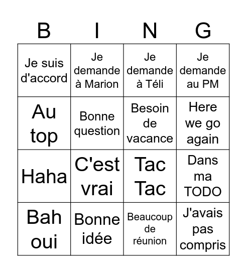 Bingo retro Bingo Card
