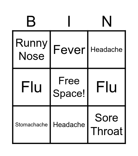 My Health! Bingo Card