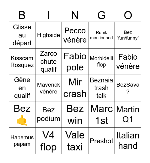 San Marino Bingo Card