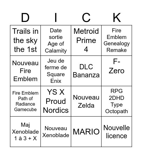 BingoTendo 64 Bingo Card