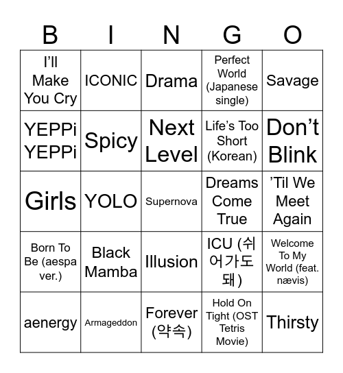 SS94JOOHONEY'S BINGO Card