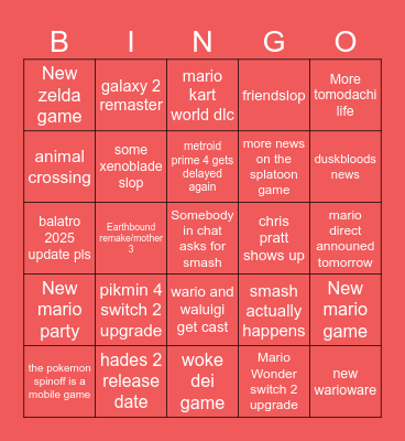 Direct Bingo Card