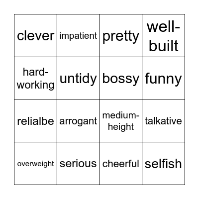 Personal best Bingo Card