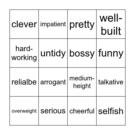 Personal best Bingo Card