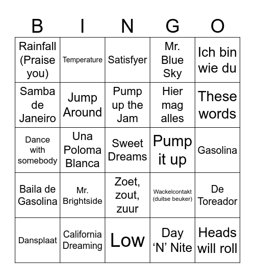Veense 🌷 NADH Bingo Card