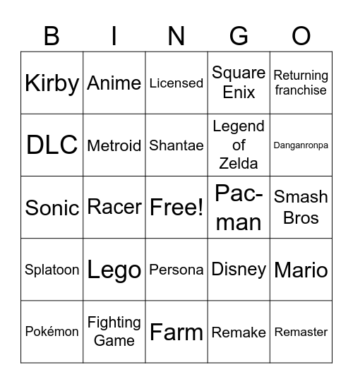 Direct Bingo Card
