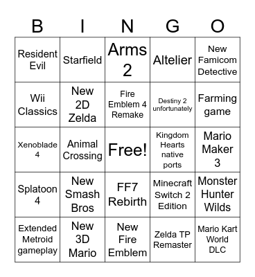 Switch Direct Bingo Card