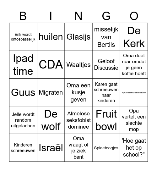 Feest Bingo Card