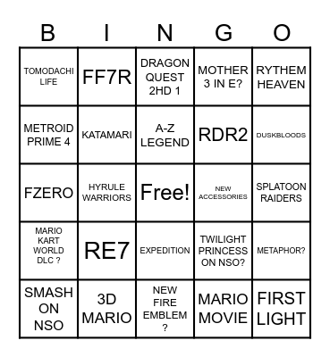 DIRECT Bingo Card