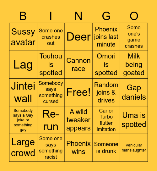 999 Hakone Tournament Bingo Card