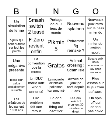 SCAMTENDO DIRECT 12.09.2025 Bingo Card