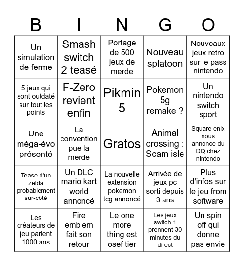 SCAMTENDO DIRECT 12.09.2025 Bingo Card