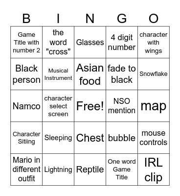 Nintendo Switch 2 Direct Bingo Card