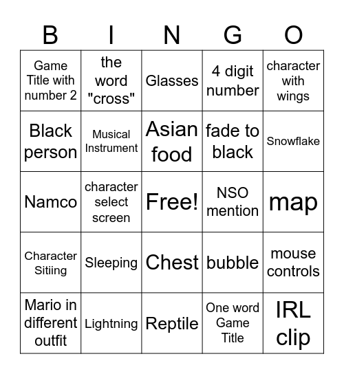 Nintendo Switch 2 Direct Bingo Card