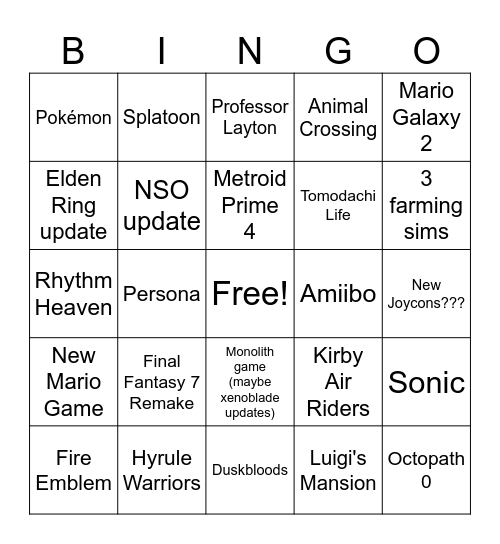 Direct Bingo Card