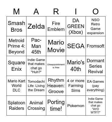Direct Bingo Card