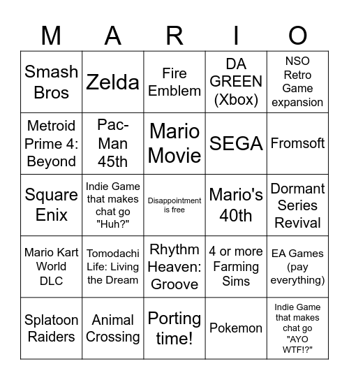 Direct Bingo Card