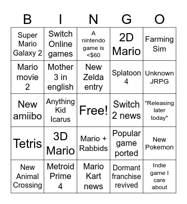 9/12/25 Direct Bingo Card