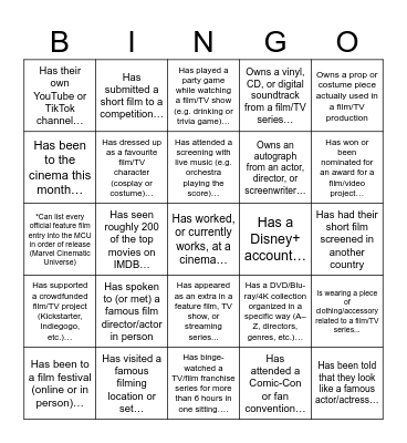 Human Bingo Card