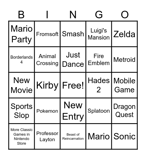 Direct Bingo Card