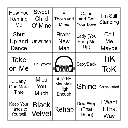 SING IT IF YOU KNOW IT! Bingo Card