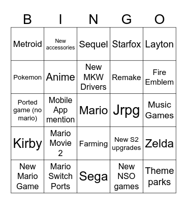 September Direct Bingo Card