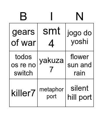 direct Bingo Card