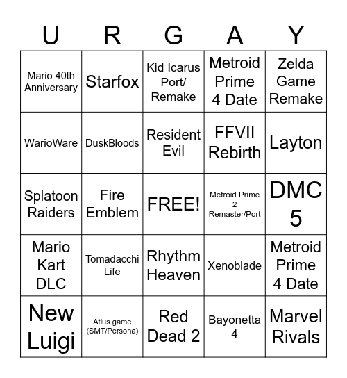 Diogo's Mighty Morphin Bingo Card