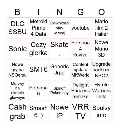 delulu direct Bingo Card