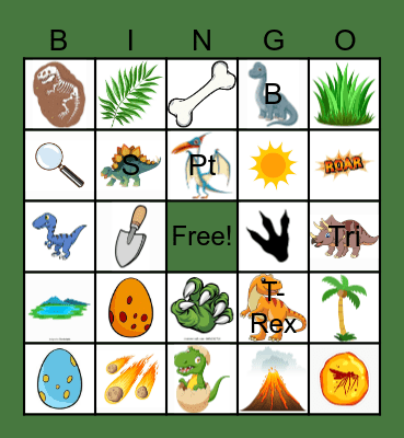 Dinosaur Bingo Card
