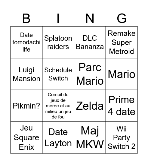 Biu Bingo Card