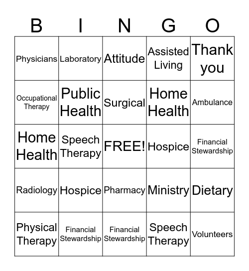 Happy Hospital Week! Bingo Card