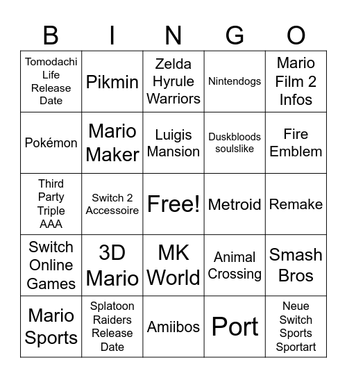 Fickrect Bingo Card