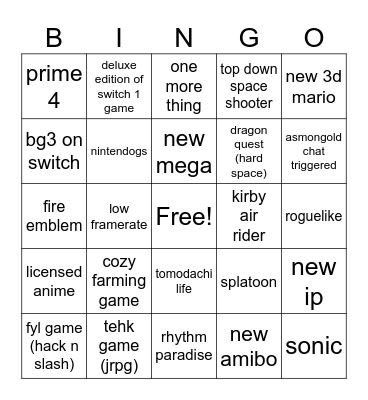 direct Bingo Card