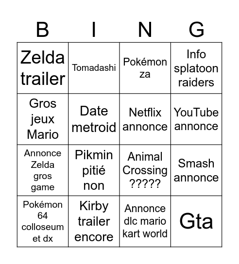 Direct Bingo Card