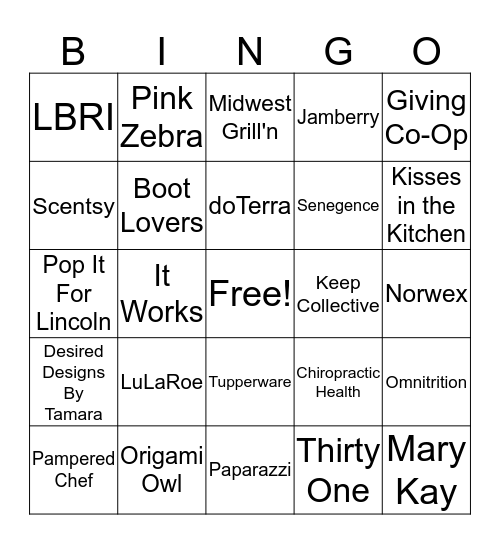 3rd Annual License to Shop Bingo Card