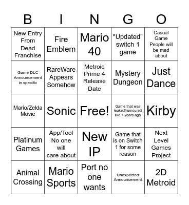 12/9 Direct Bingo Card