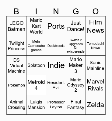 Direct Bingo Card