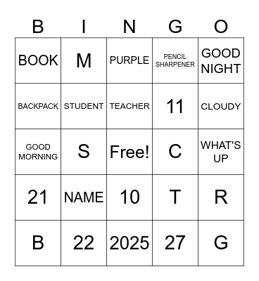 ASL I Bingo Card