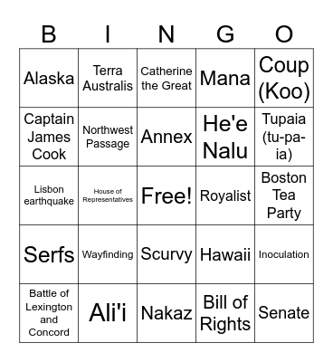 Early Modern Review - Sections 19-21 Bingo Card