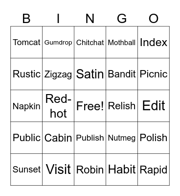 Wilson 3.1 Bingo Card