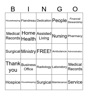Happy Hospital Week! Bingo Card