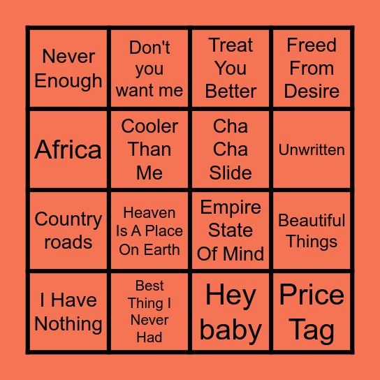 Banging Bangers 9 (Round 3) Bingo Card