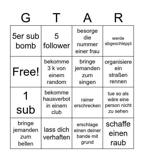 BINGO Card