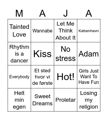 Maja lvl. 4.0 Bingo Card