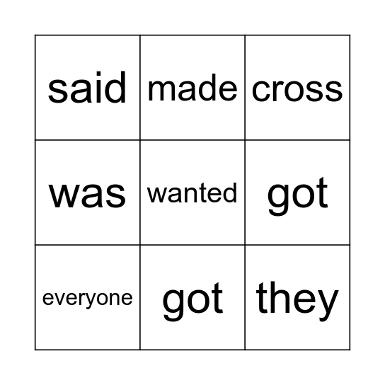 Oxford Reading Tree Bingo Card