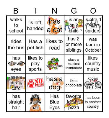 Get to know you bingo Card