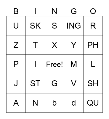 Sound Card BINGO Card