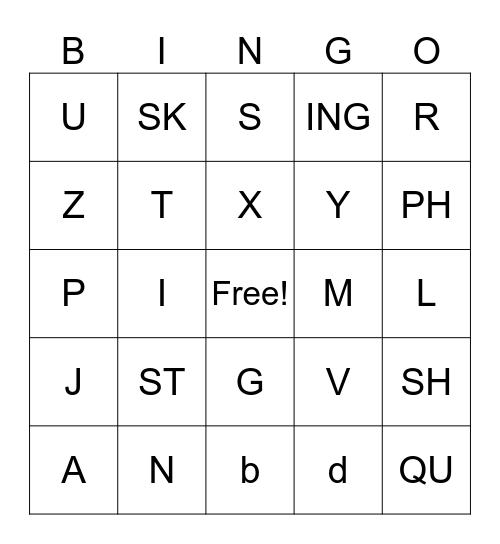 Sound Card BINGO Card